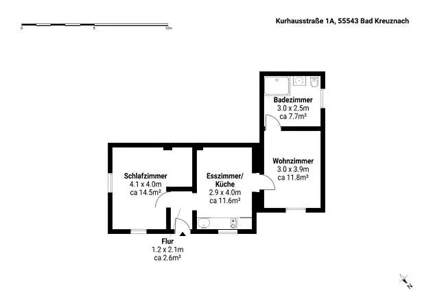 公寓 Altstadt Am Wasser Mit Grossem Garten 巴特克罗伊茨纳赫
